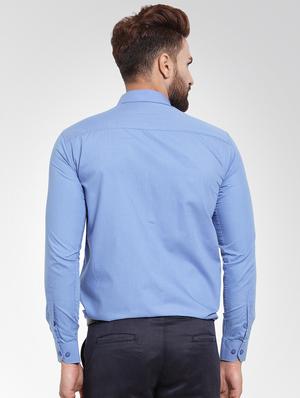 light blue solid formal shirt - 16550333 - Standard Image - 3