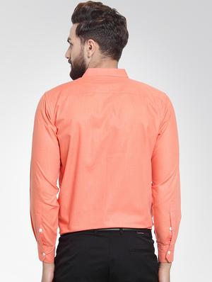 orange solid formal shirt - 16550338 - Standard Image - 3