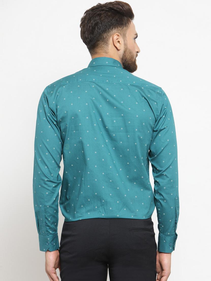 green cotton blend formal shirt - 16550340 - Zoom Image - 3