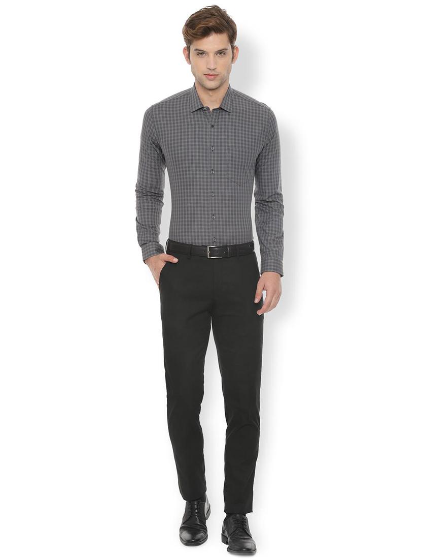 grey checkered formal shirt - 16551352 - Zoom Image - 3