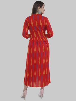 printed flared kurta - 16551707 - Standard Image - 3