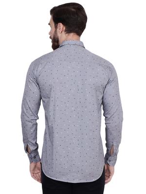 grey printed casual shirt - 16552078 - Standard Image - 3