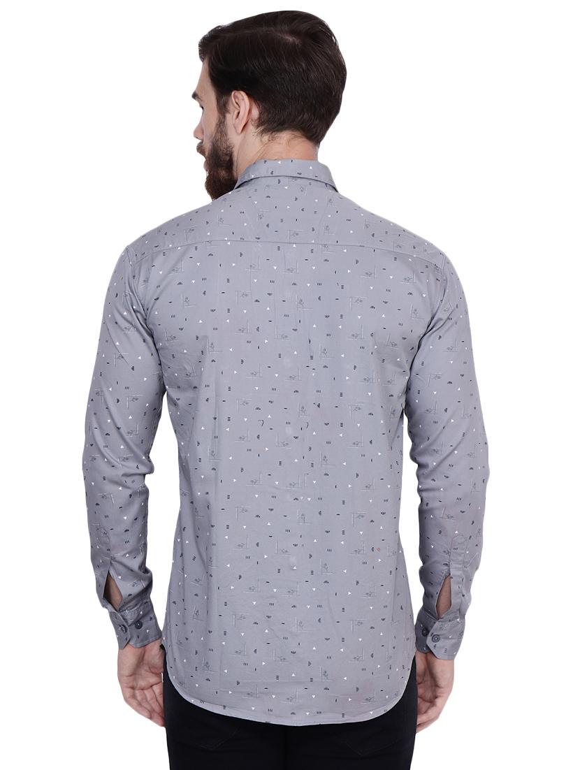 grey printed casual shirt - 16552078 - Zoom Image - 3