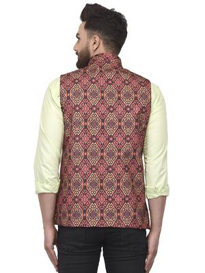 multi colored printed nehru jacket - 16552150 - Standard Image - 3