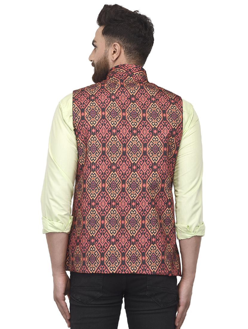 multi colored printed nehru jacket - 16552150 - Zoom Image - 3