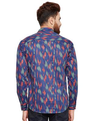 navy blue printed casual shirt - 16552801 - Standard Image - 3