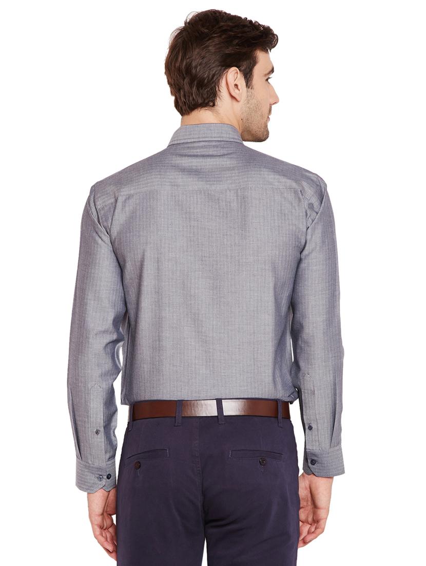 grey self design formal shirt - 16552804 - Zoom Image - 3