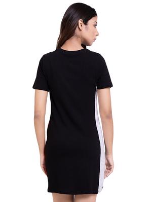 contrast taped round neck sheath dress - 16553959 - Standard Image - 3