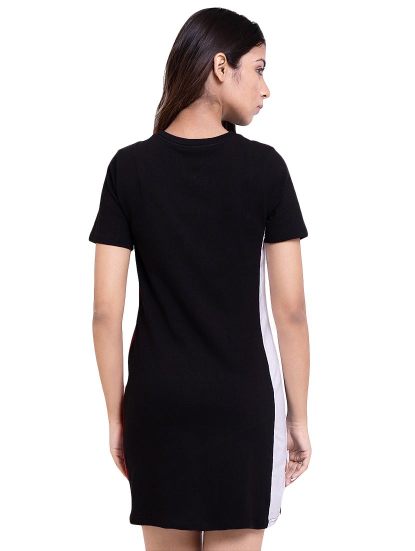 contrast taped round neck sheath dress - 16553959 - Zoom Image - 3
