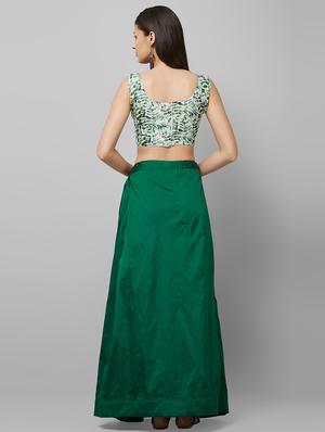 contrast flared lehenga - 16554767 - Standard Image - 3