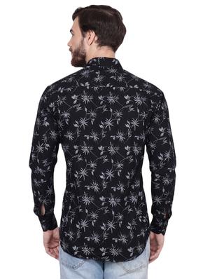 black floral print casual shirt - 16554896 - Standard Image - 3