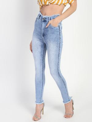 frayed hem stone washed jeans - 16554938 - Standard Image - 3