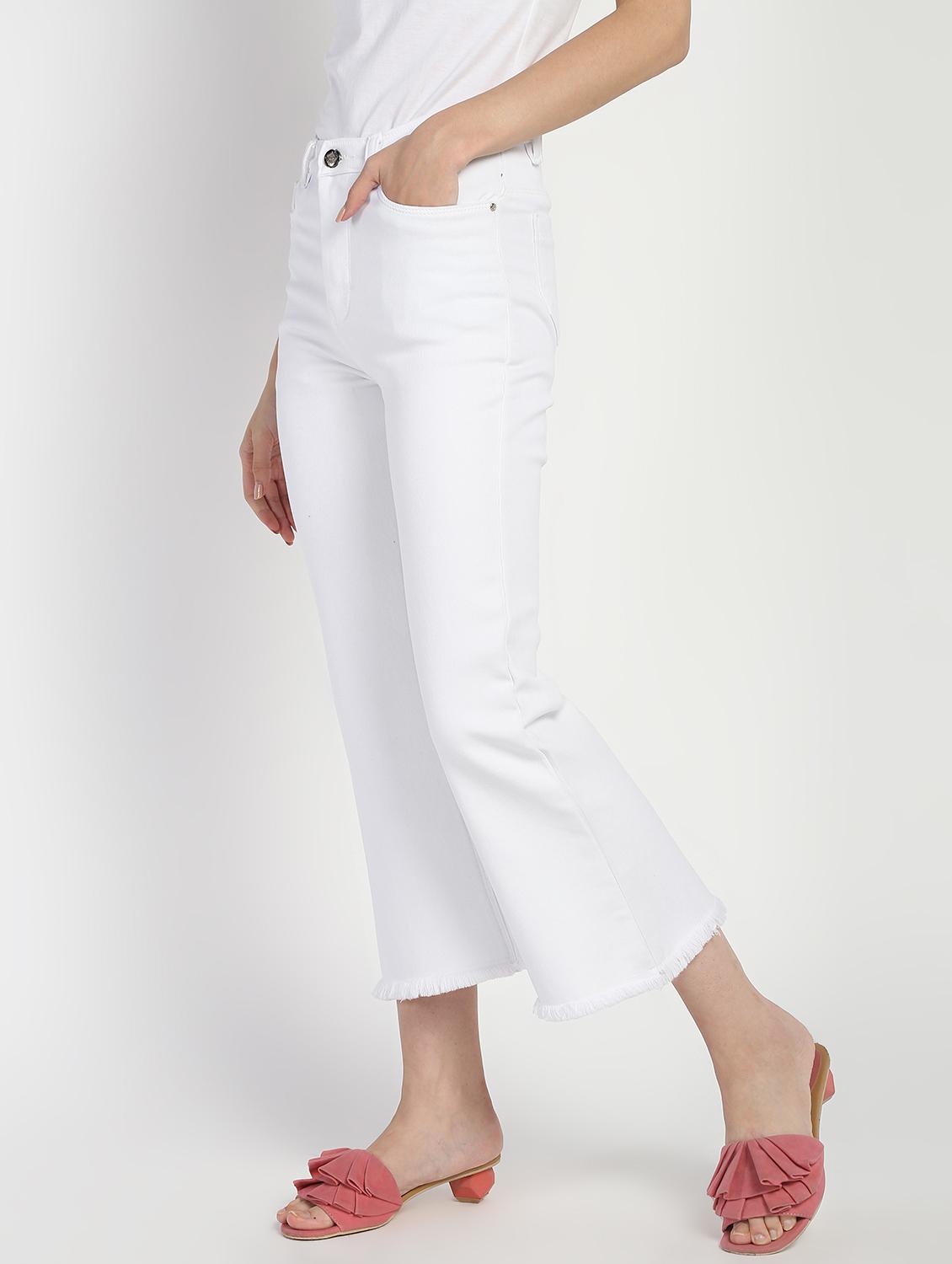 high rise frayed hem jeans - 16554954 - Zoom Image - 3