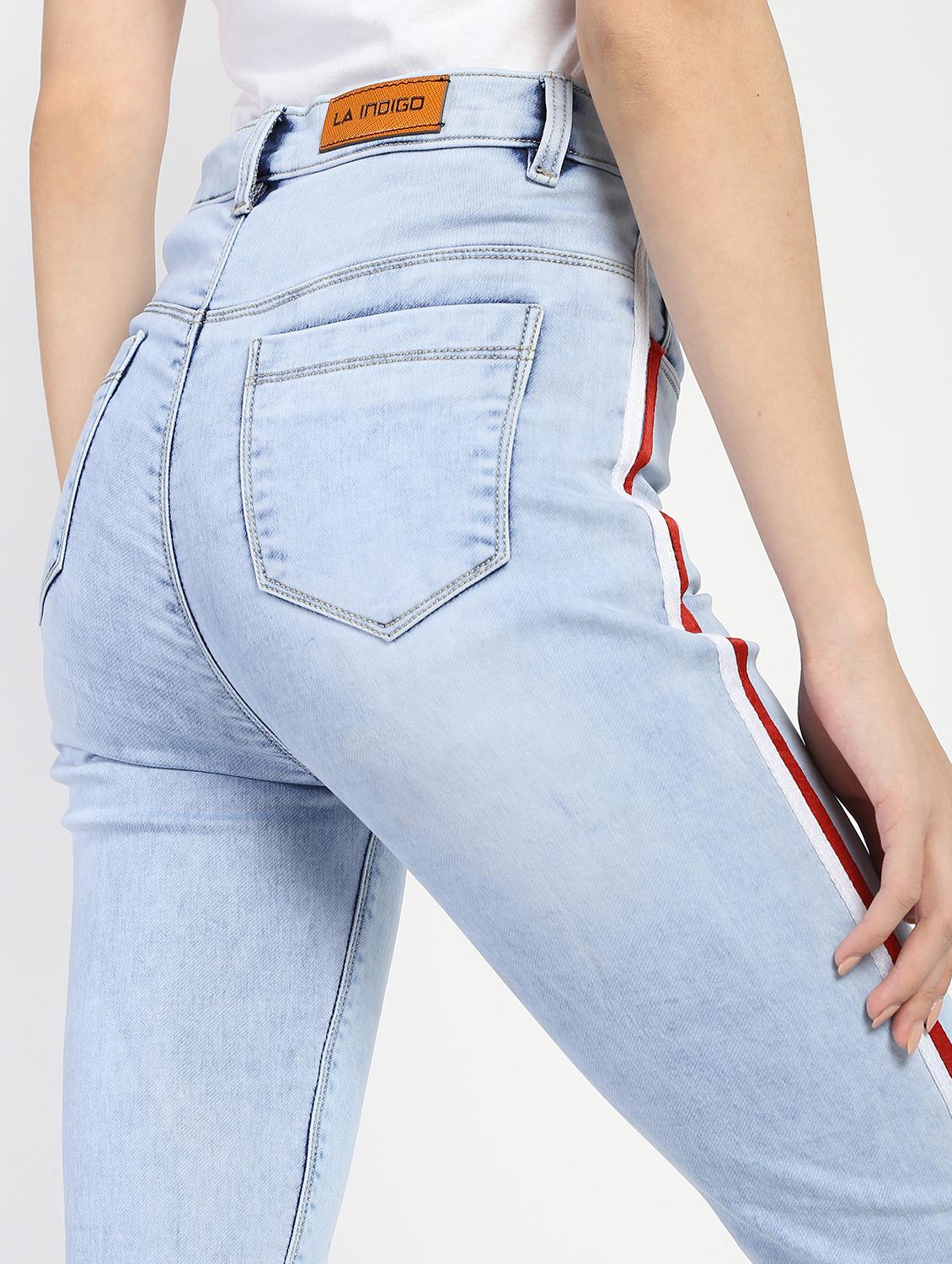 high rise side taped jeans - 16554958 - Zoom Image - 6