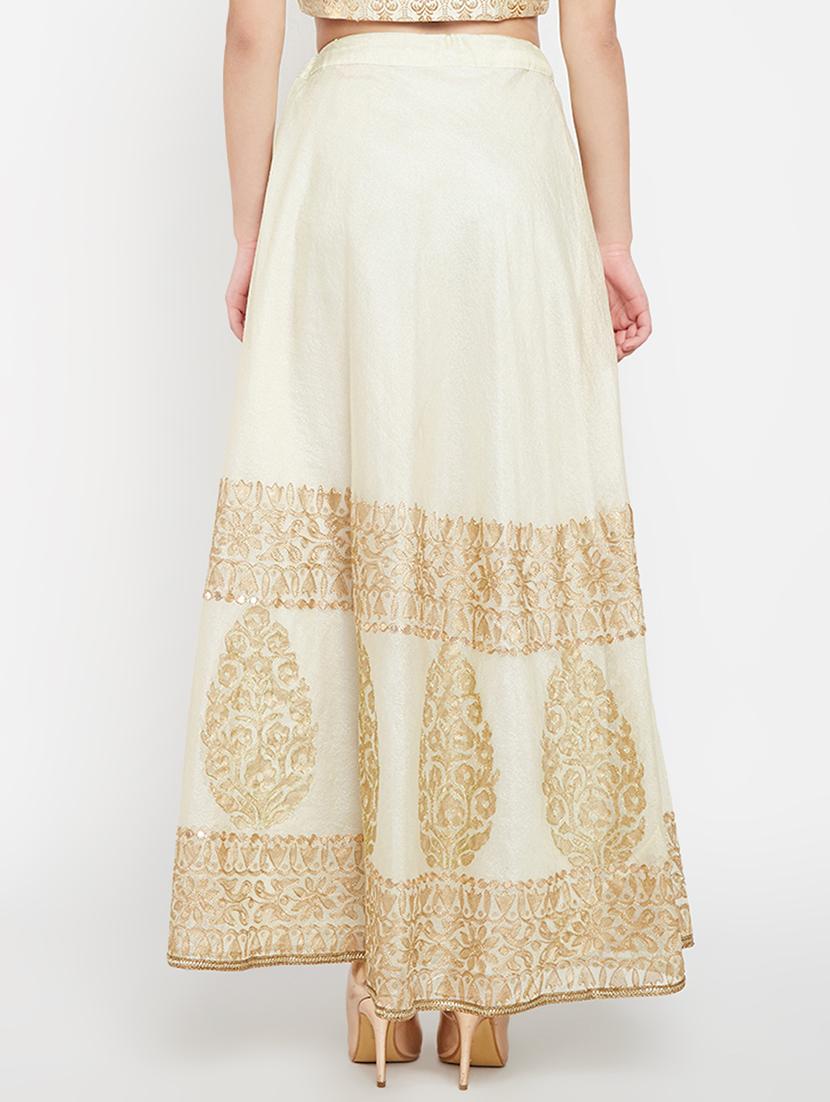 gold print a-line skirt - 16555072 - Zoom Image - 3