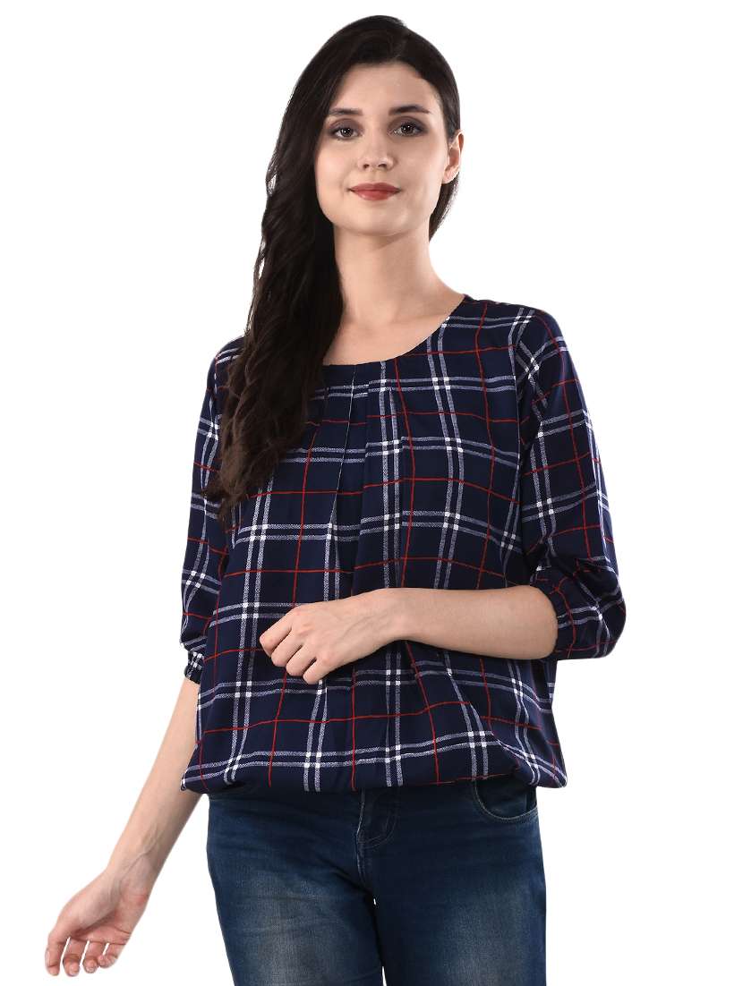 women's straight round neck top