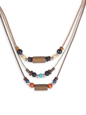 multi colored wood long necklace - 16555678 - Standard Image - 3