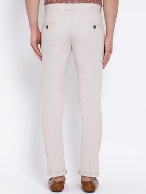 off white solid chinos - 16555998 - Standard Image - 3