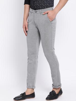 grey textured chinos - 16556016 - Standard Image - 3