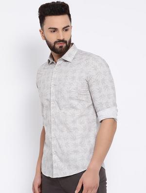 grey printed casual shirt - 16556035 - Standard Image - 3