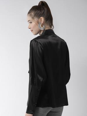 tie up neck long sleeved top - 16558145 - Standard Image - 3