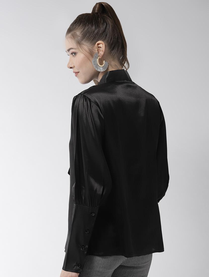 tie up neck long sleeved top - 16558145 - Zoom Image - 3