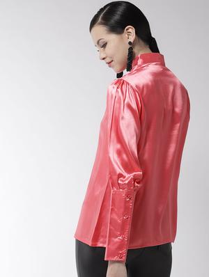 tie up neck long sleeved top - 16558149 - Standard Image - 3