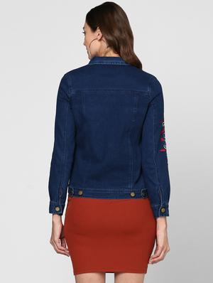 embroidered detail denim jacket - 16558193 - Standard Image - 3