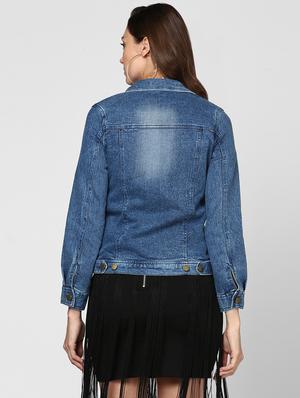 stone washed denim jacket - 16558195 - Standard Image - 3