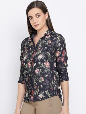 curved hem floral shirt - 16558578 - Standard Image - 3
