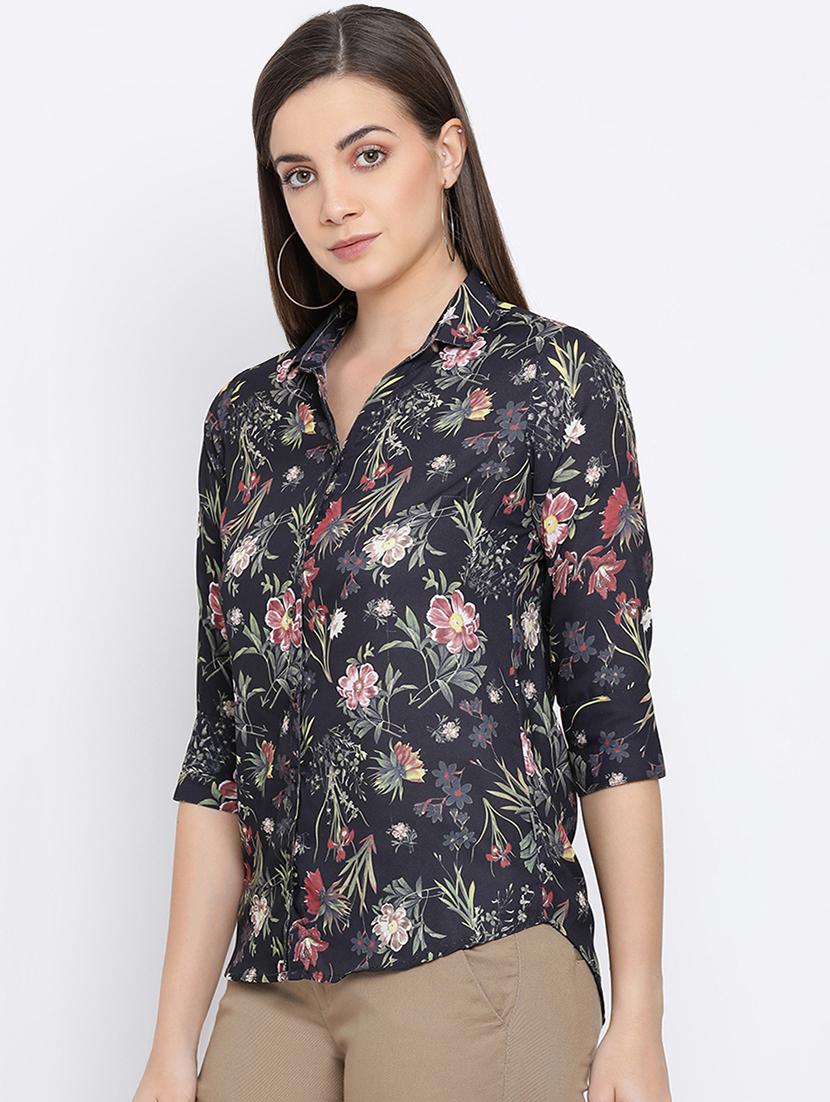 curved hem floral shirt - 16558578 - Zoom Image - 3