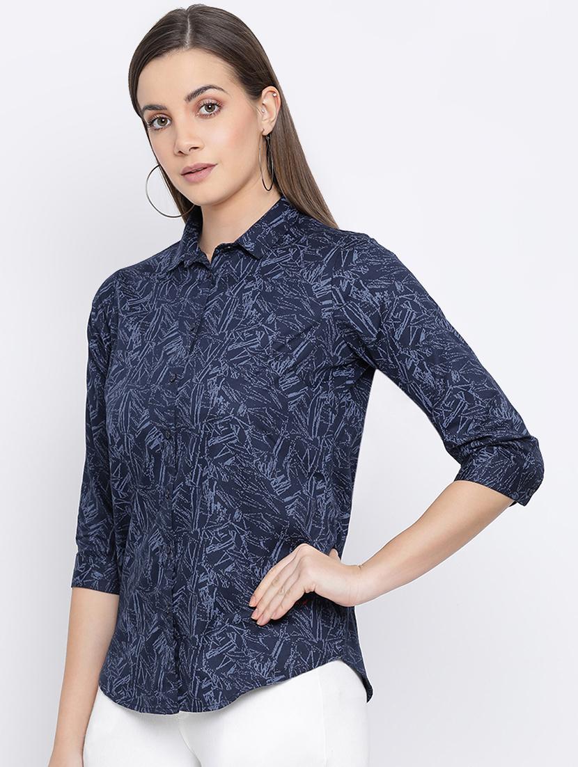 curved hem abstract shirt - 16558587 - Zoom Image - 3