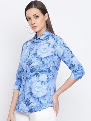curved hem floral shirt - 16558593 - Standard Image - 3