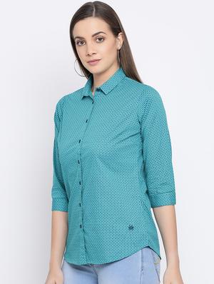 curved hem printed shirt - 16558595 - Standard Image - 3