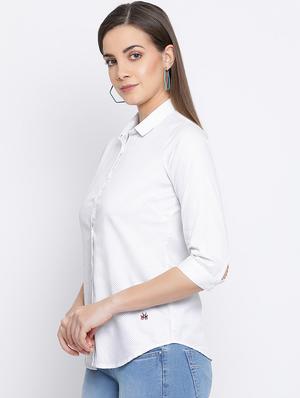 curved hem printed shirt - 16558596 - Standard Image - 3