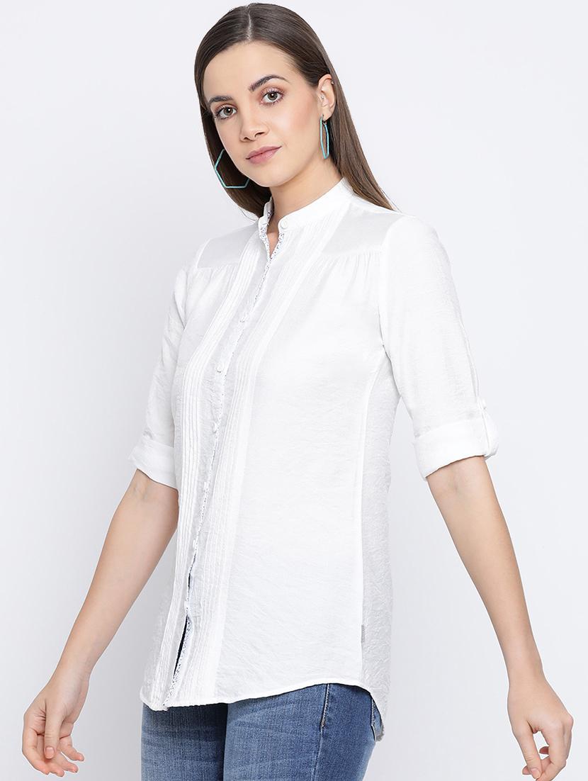 pleat detail solid shirt - 16558610 - Zoom Image - 3