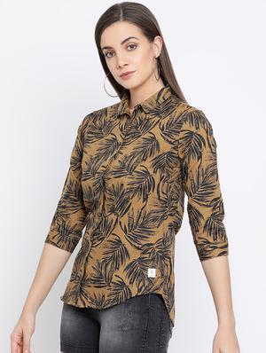 curved hem tropical shirt - 16558613 - Standard Image - 3