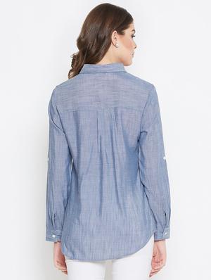 lace detail button up shirt - 16559407 - Standard Image - 3