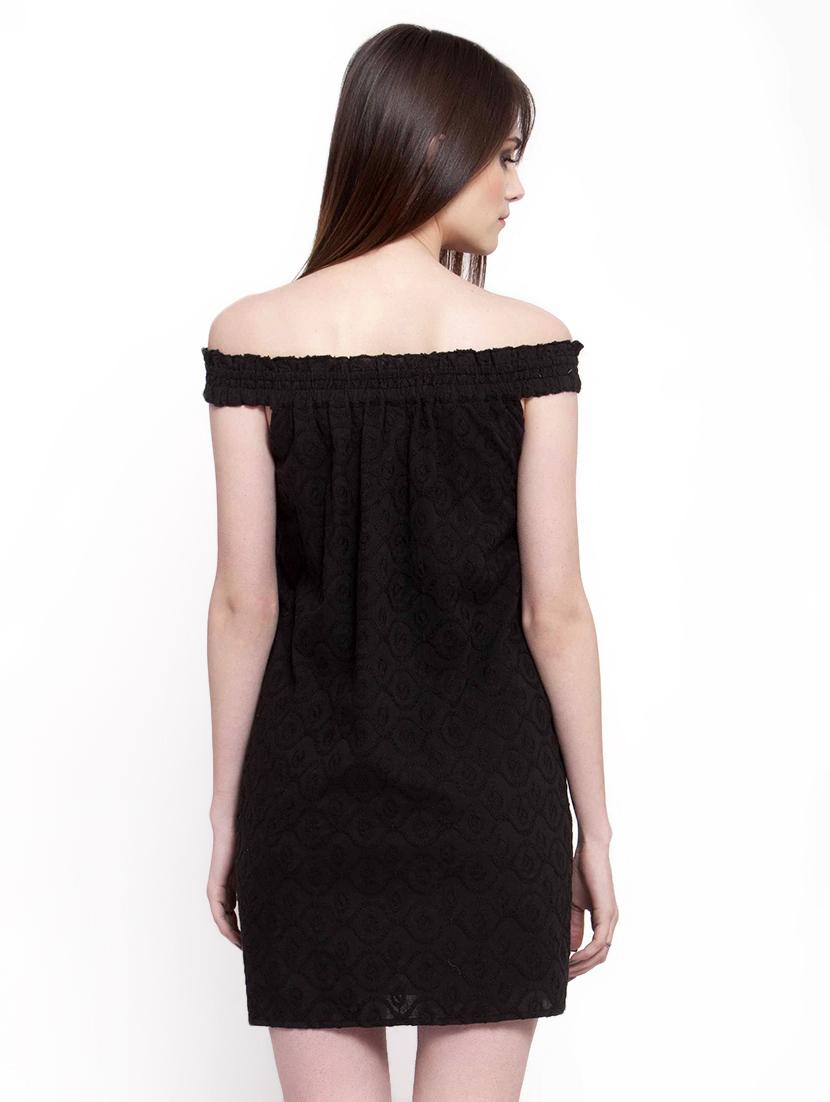 off shoulder embroidered a-line dress - 16559990 - Zoom Image - 3