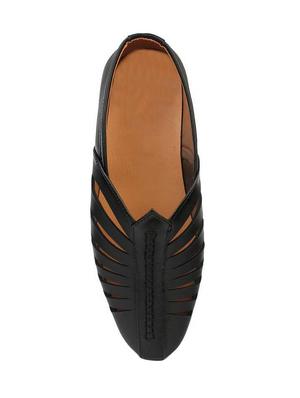 black slip on sandals - 16560478 - Standard Image - 3