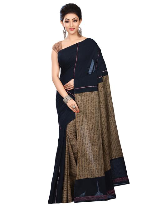 printed handloom saree with blouse - 16561495 - Very Small Image - 1