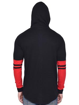 black color block hooded t-shirt - 16562362 - Standard Image - 3