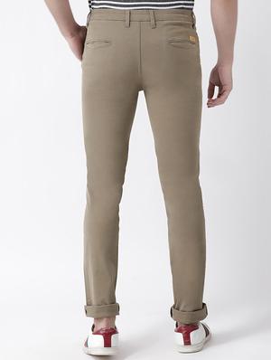 brown solid chinos - 16563196 - Standard Image - 3