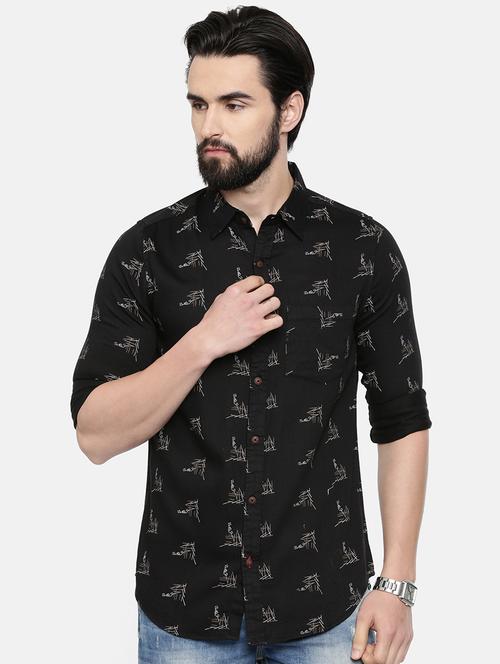 black printed casual shirt - 16563696 - Standard Image - 1