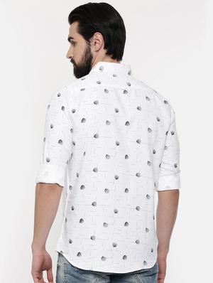 white printed casual shirt - 16563706 - Standard Image - 3