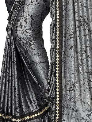 abstract fusion saree with blouse - 16564238 - Standard Image - 3