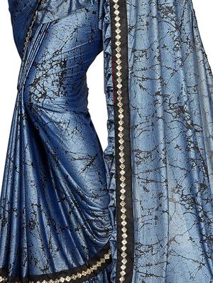 abstract fusion saree with blouse - 16564239 - Standard Image - 3