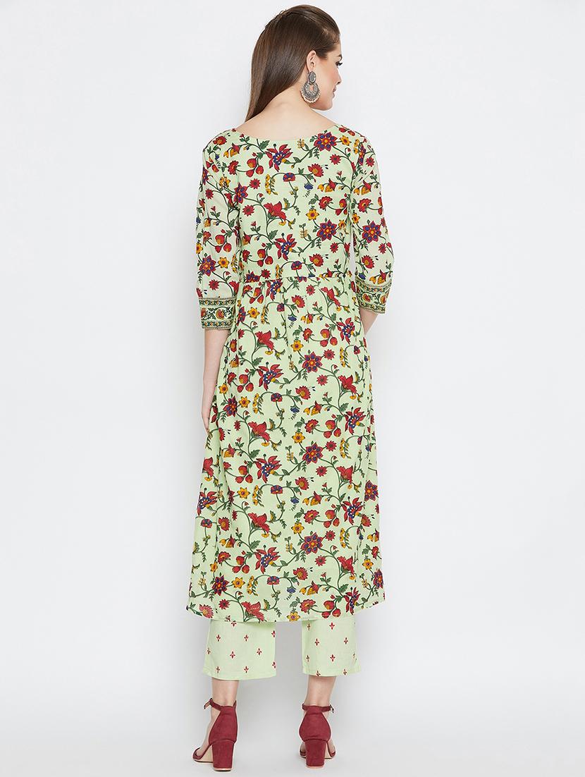 floral kurta palazzo set - 16564274 - Zoom Image - 3