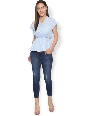ruffle detail striped top - 16564958 - Standard Image - 3