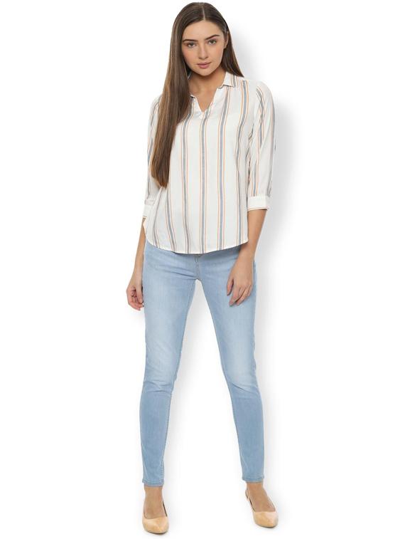 curved hem striped shirt - 16564984 - Zoom Image - 3